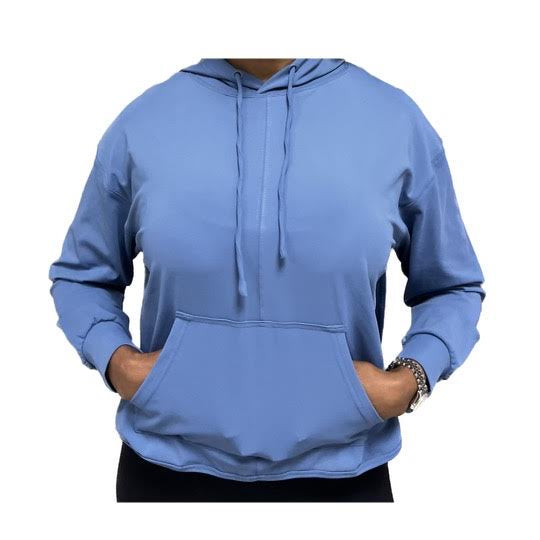 Blue Open Back Hoodie